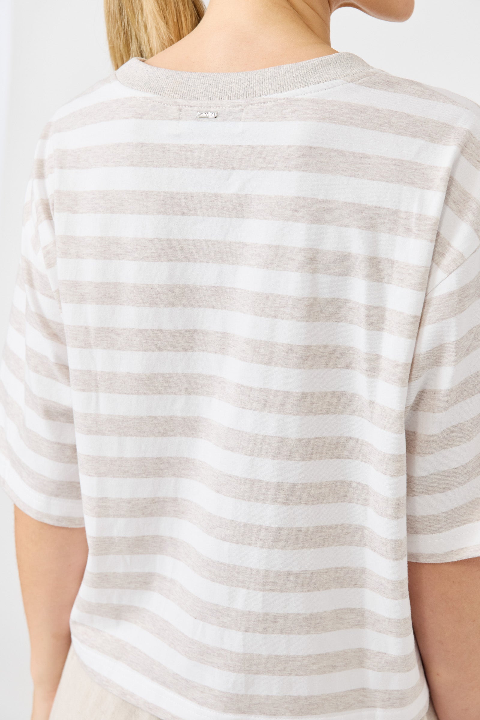 Studio Stripe Tshirt - Stone