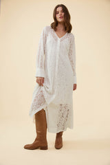 Cara Lace Maxi Dress - Snow