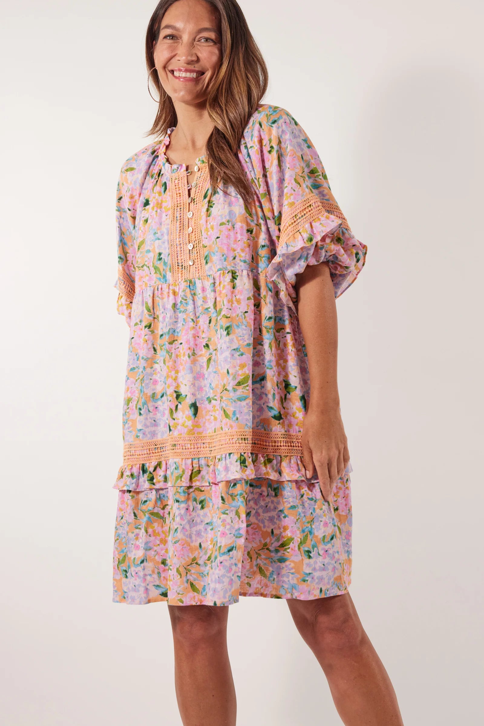 Flora Lace Dress - Sunset Hydrangea