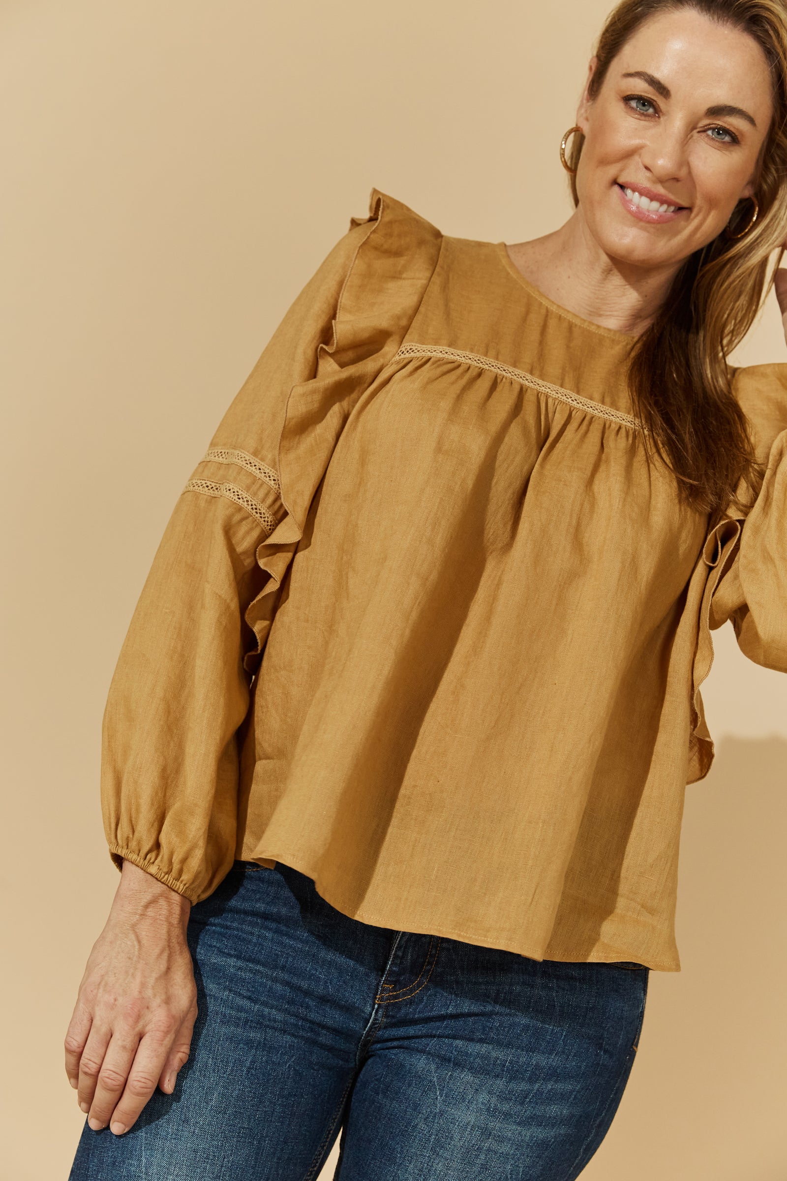 Honesty Peasant Top - Cinnamon