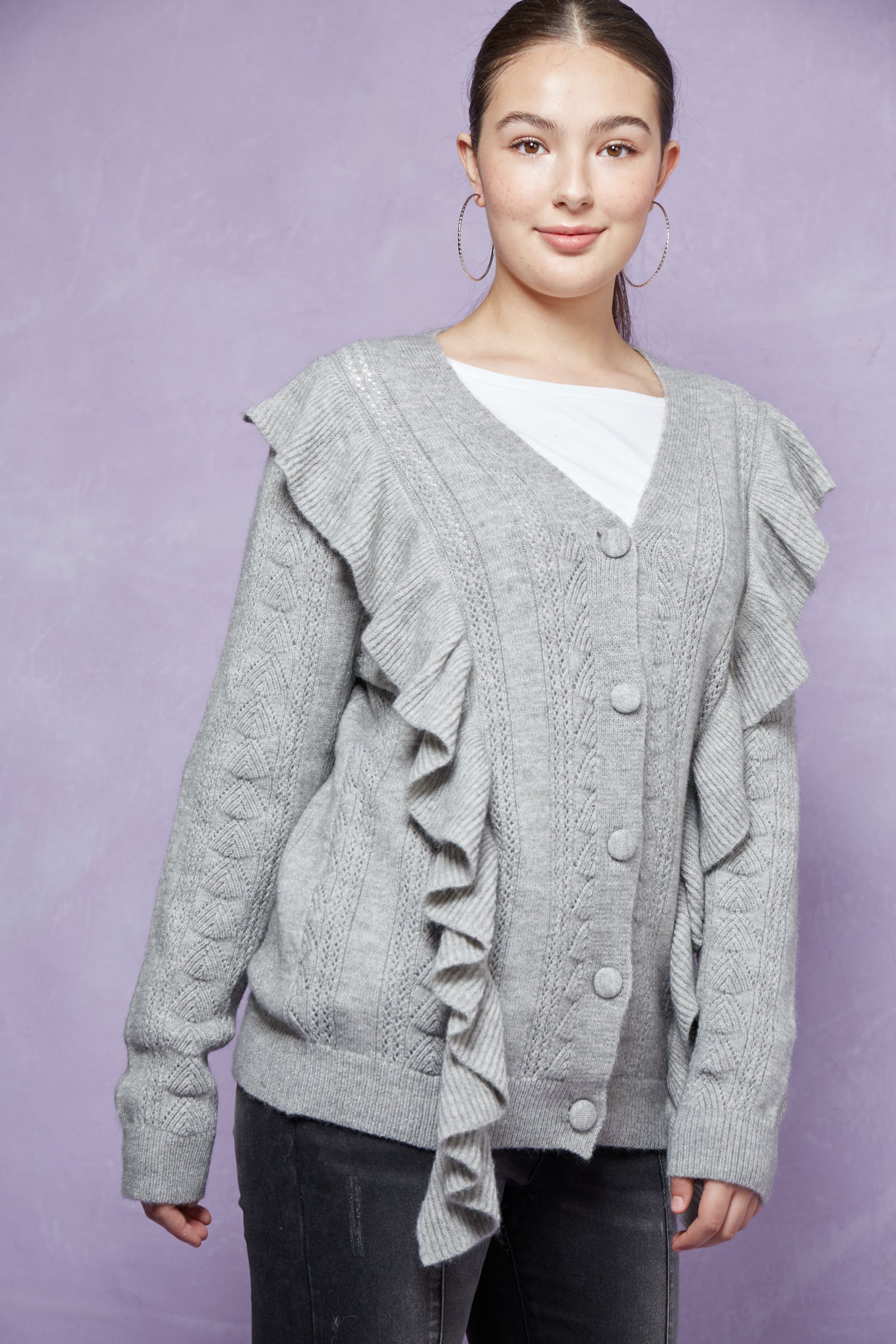 Romy Ruffle Cardigan - Marle