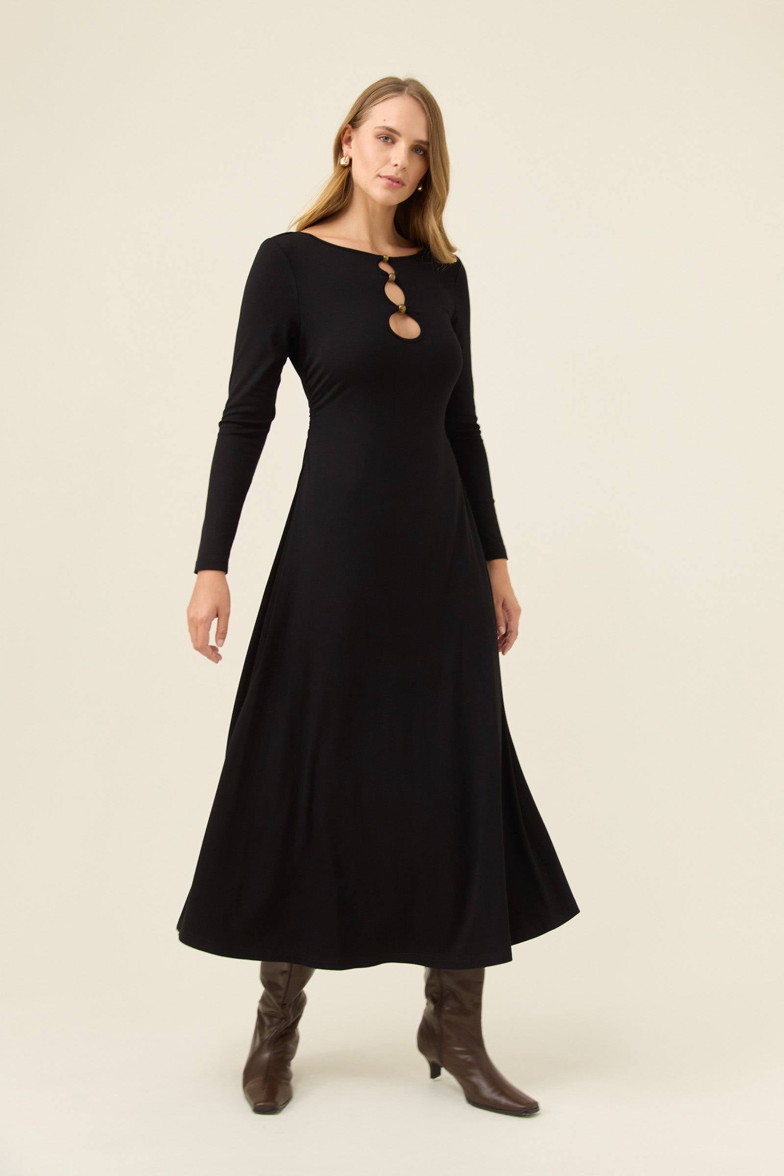 Naria Bead Dress - Onyx