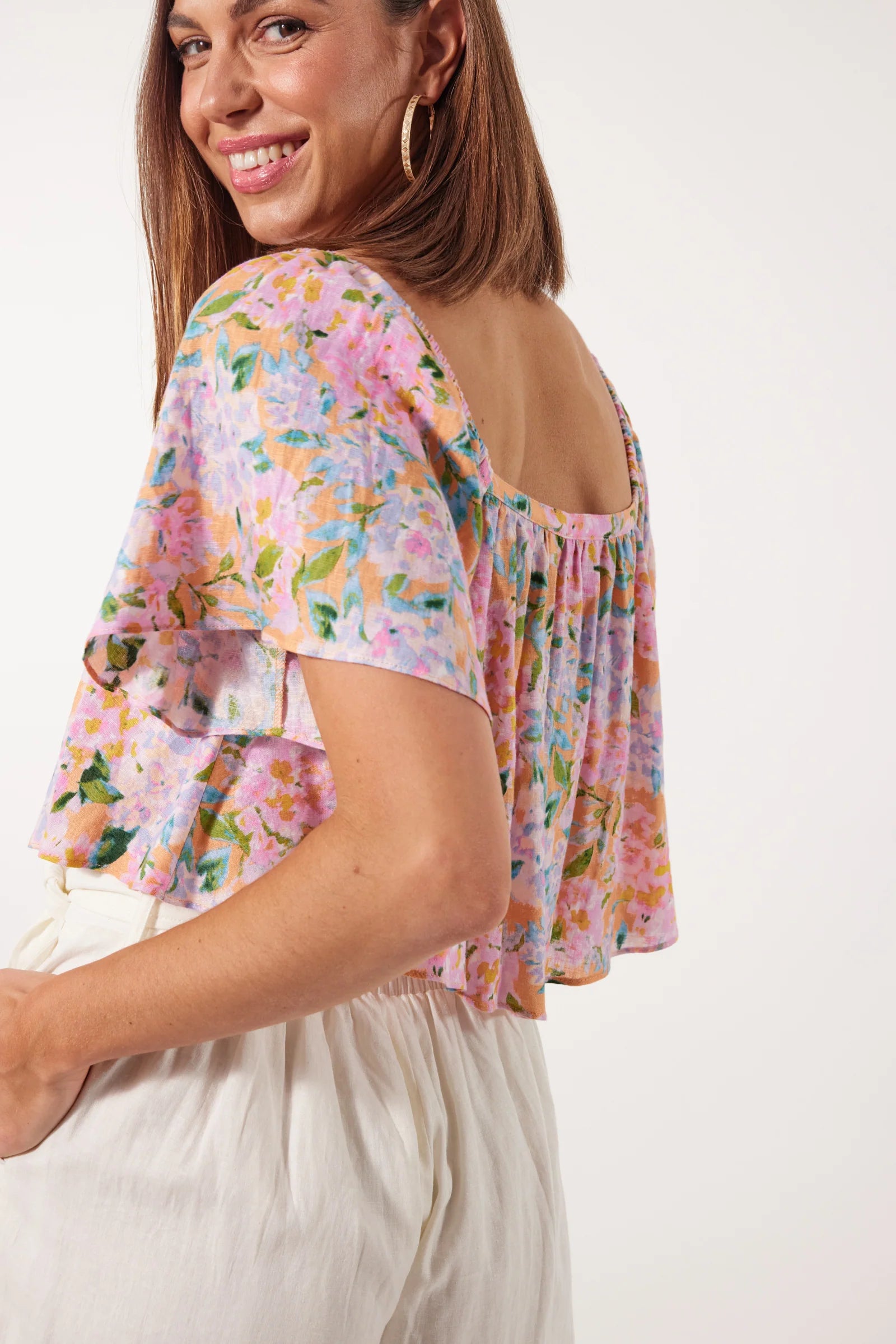 Flora Crop Top - Sunset Hydrangea