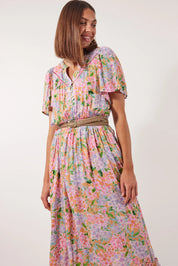 Botanical Midi Dress - Sunset Hydrangea