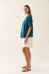Ingrid Pleat Top - Baltic
