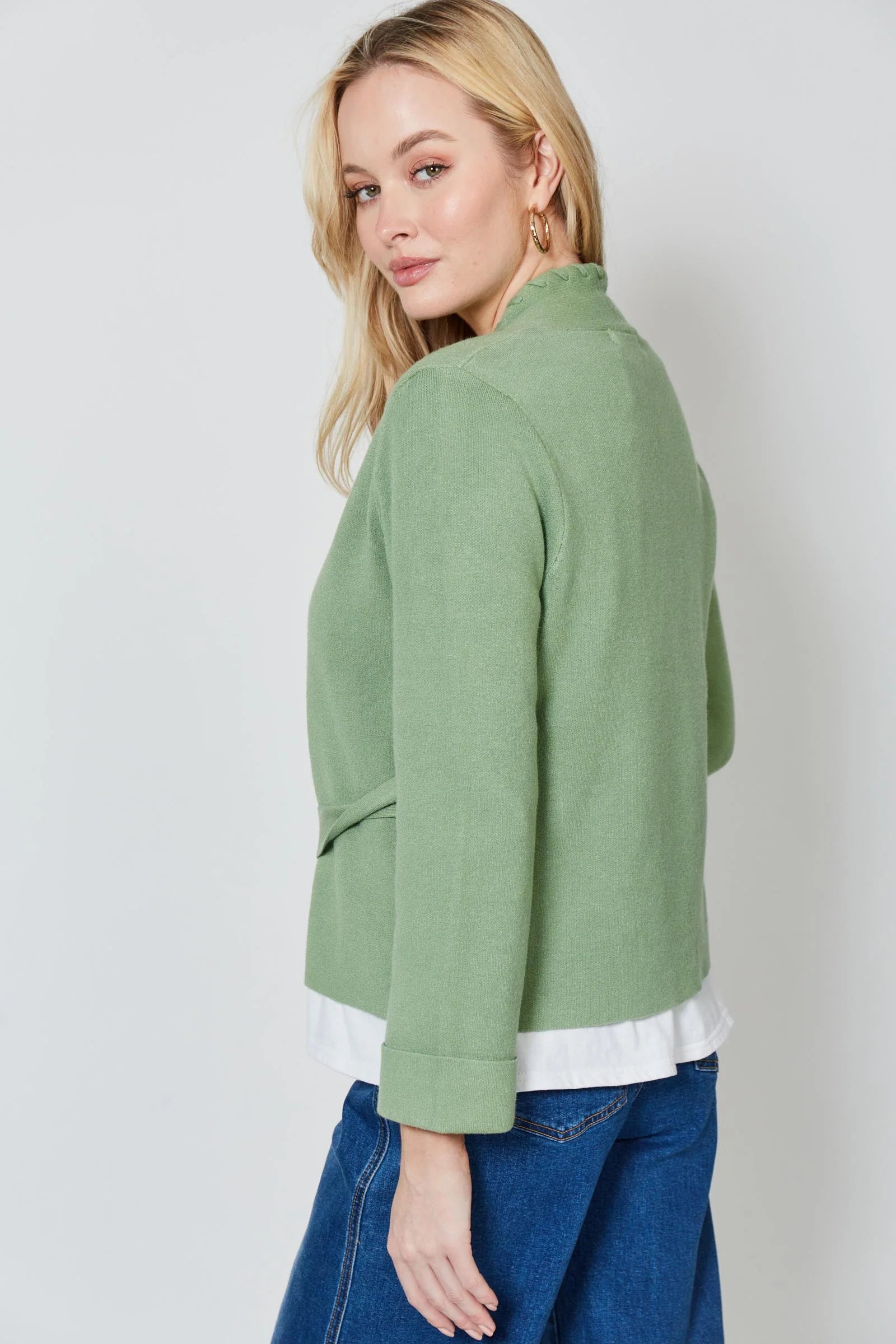 Ines Tie Cardigan - Moss