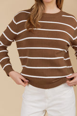 Juno Stripe Jumper/Cardigan - Toffee