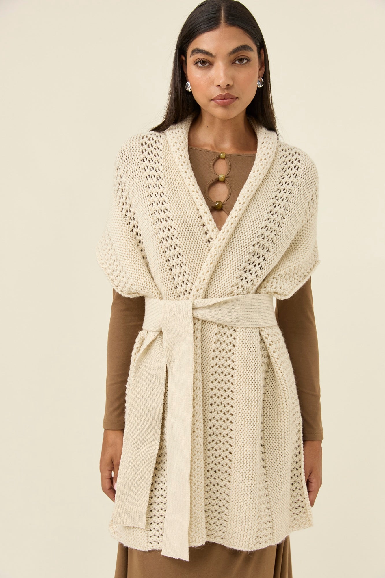 Luna Relaxed Knit Vest - Ivory