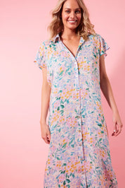 Botanical Shirt Dress - Salt Hydrangea