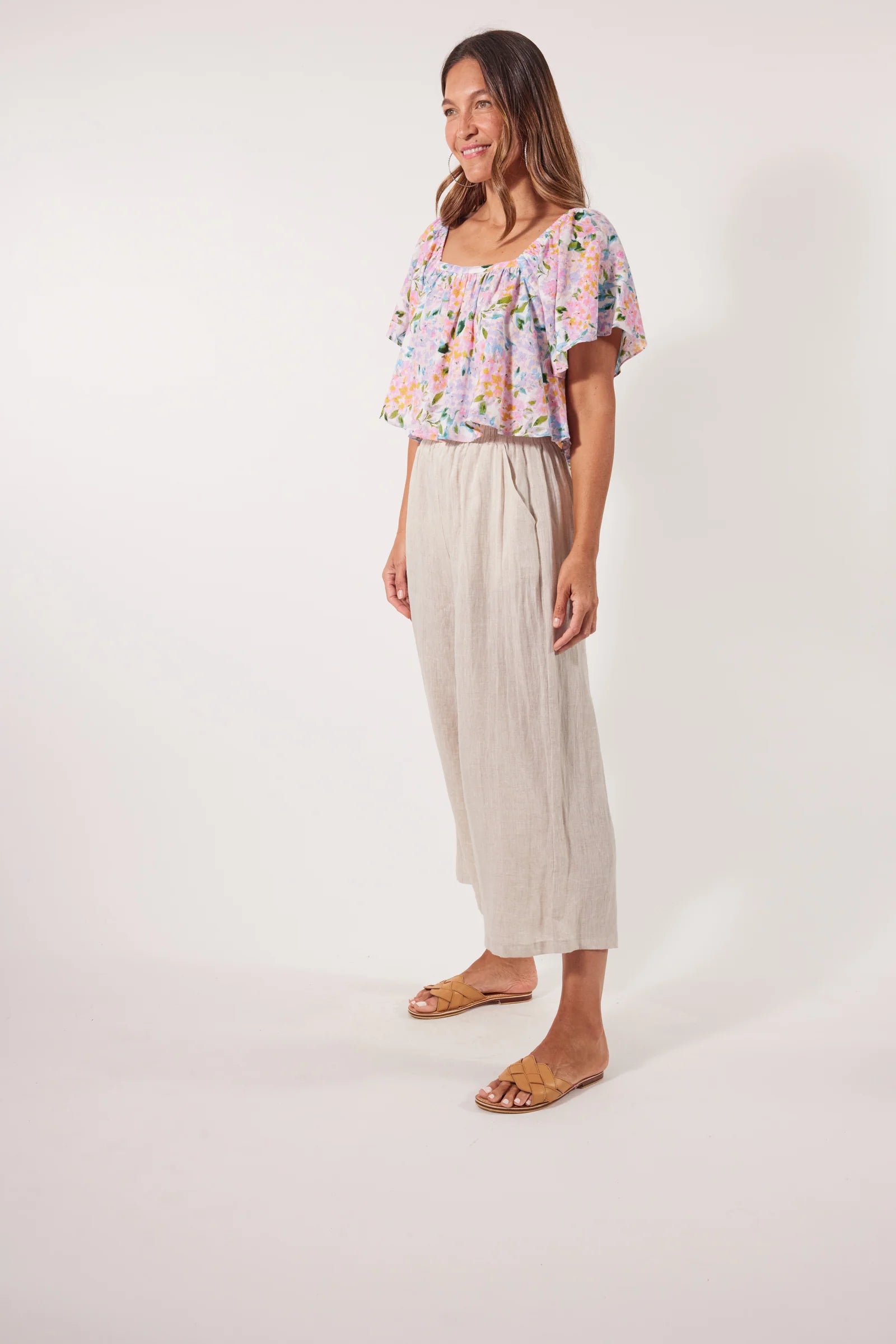 Flora Crop Top - Salt Hydrangea