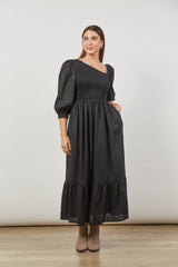 Panorama Shirred Maxi - Onyx