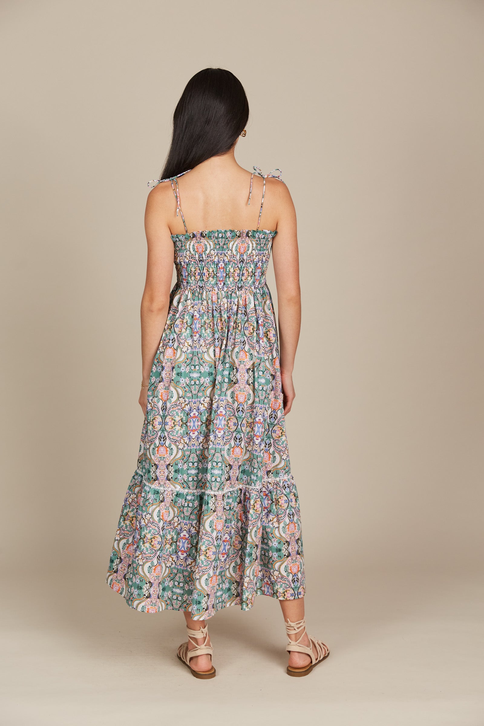 Remi Shirred Maxi - Lotus Fleuron