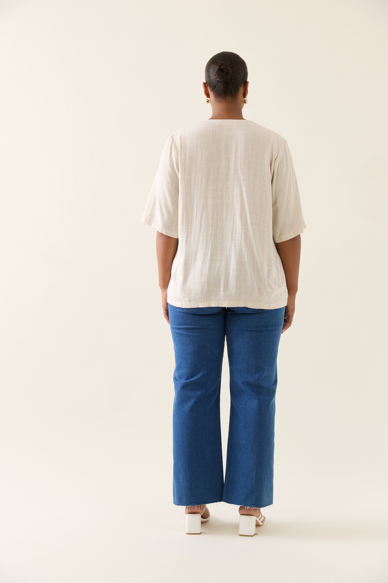 Ingrid Button Top - Canvas