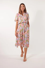 Botanical Midi Dress - Sunset Hydrangea
