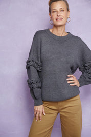 Garland Ruffle Jumper - Raven