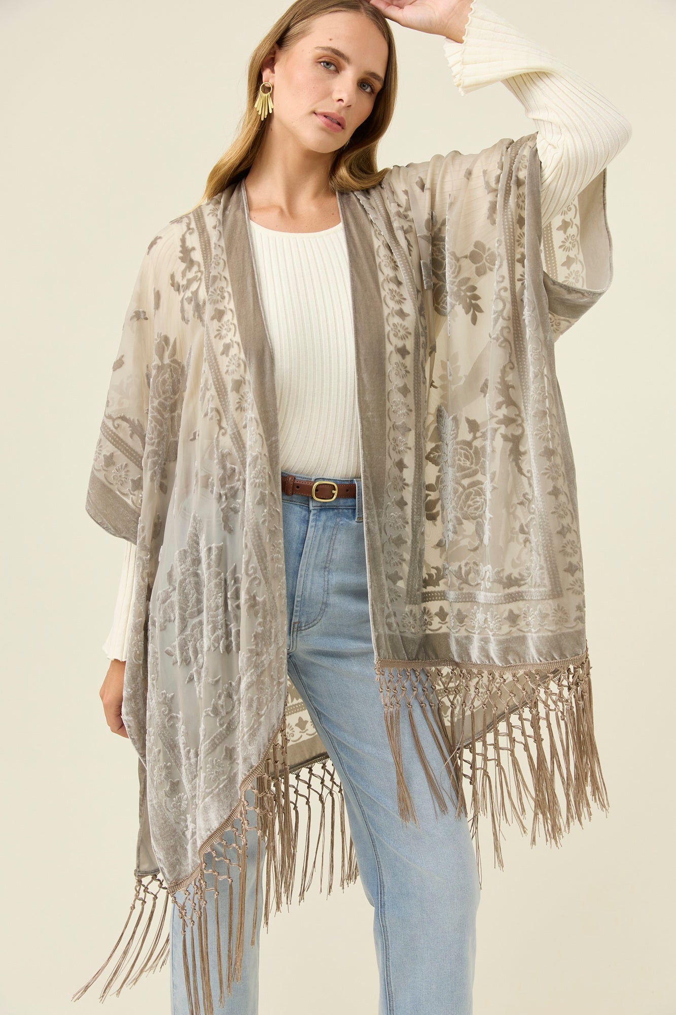 Navi Velvet Cape - Stone