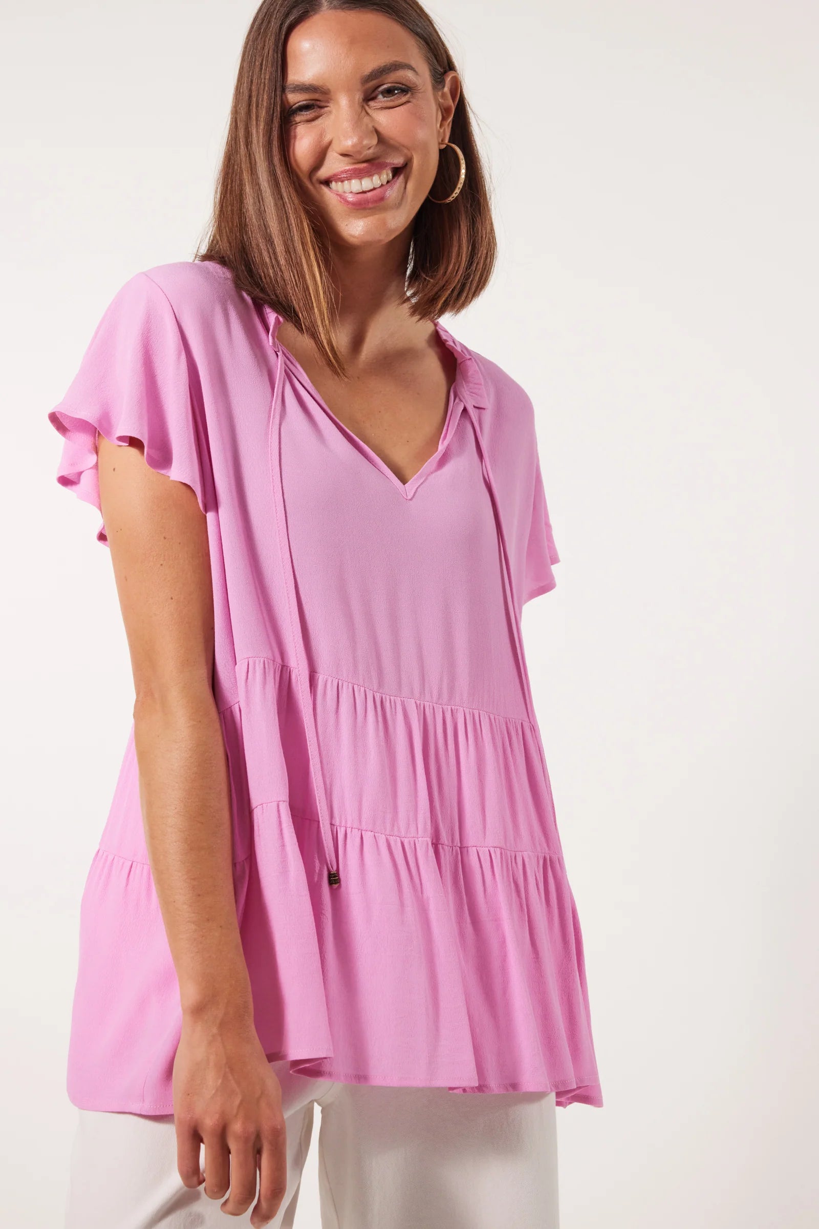 Botanical Tiered Top - Peony