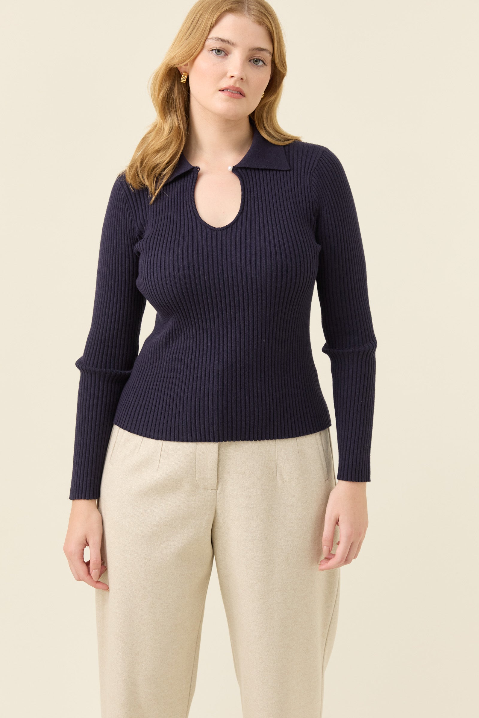 Nell Knit Top - Navy