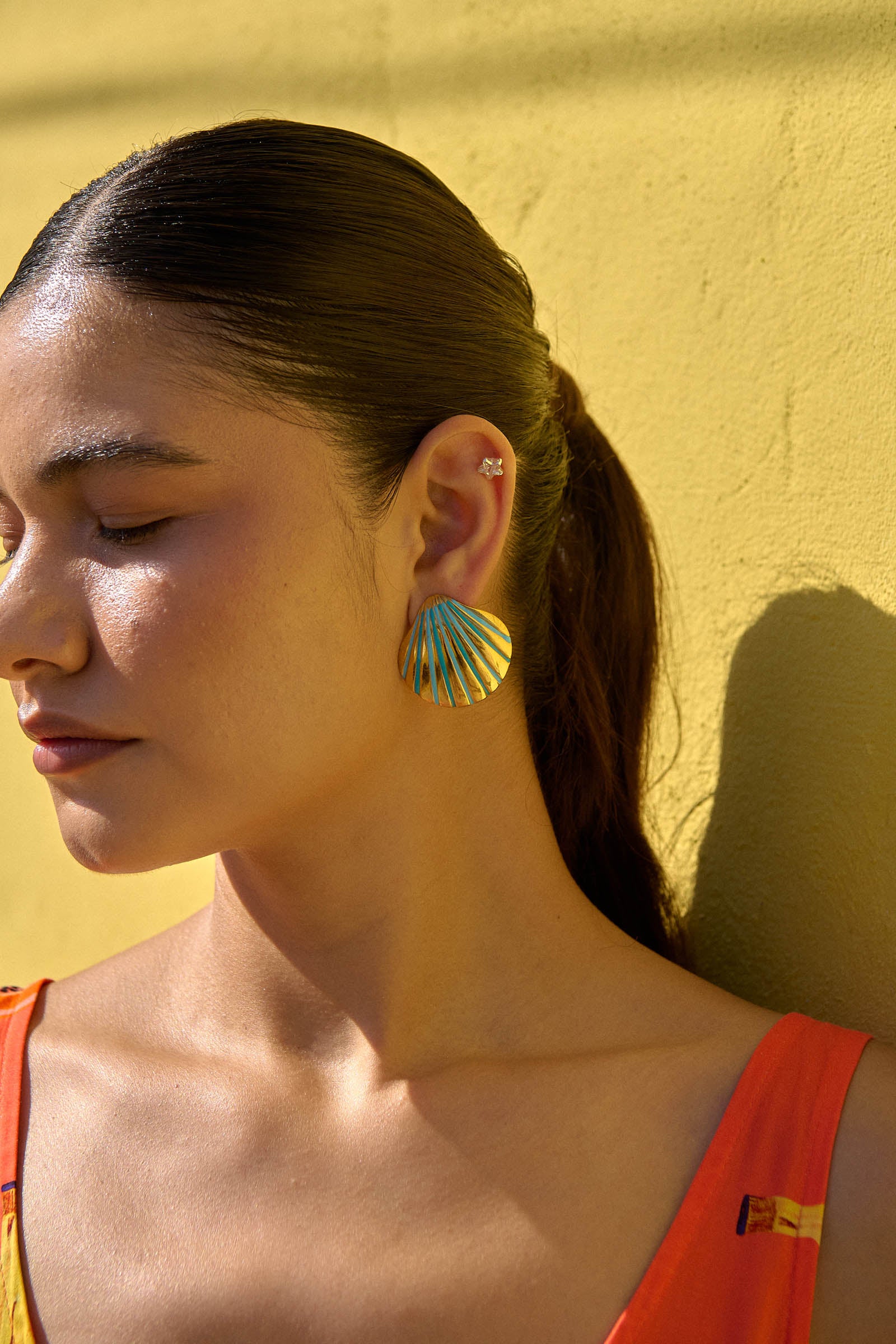 Brasilia Blue Earring - Shell
