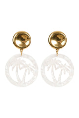 Haiti Palms Earring - White