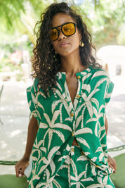 Congo Button Top - Palm