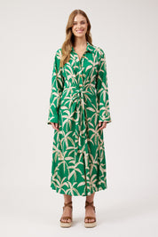 Congo Midi Shirt Dress - Palm
