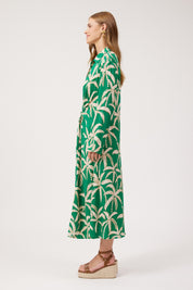 Congo Midi Shirt Dress - Palm