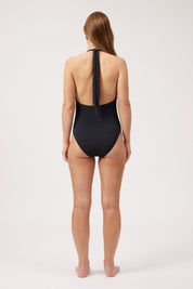 Congo Halter Neck One Piece Swimsuit - Black