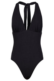 Congo Halter Neck One Piece Swimsuit - Black