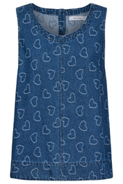 Sicily Heart Denim Tank - Indigo