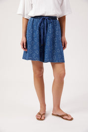 Sicily Heart Denim Short - Indigo