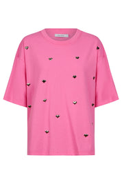 Elba Heart Embellished Tshirt - Pink