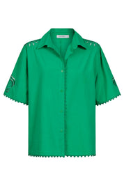 Larissa Broderie Shirt - Green