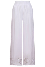 Larissa Broderie Pant - White