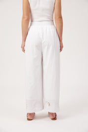 Larissa Broderie Pant - White