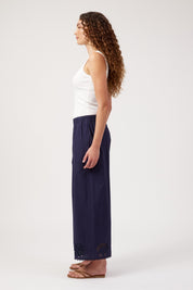 Larissa Broderie Pant - Navy