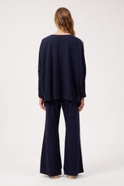 Elba Heart Long Sleeve Tshirt - Navy
