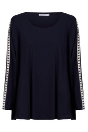 Elba Heart Long Sleeve Tshirt - Navy
