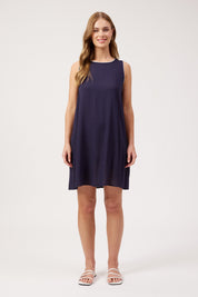Positano Contrast Dress - Navy