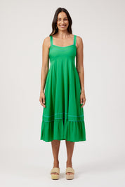 Positano Contrast Midi Dress - Green