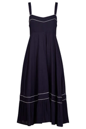 Positano Contrast Midi Dress - Navy