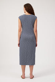 Tropea Stripe Tie Dress - Navy