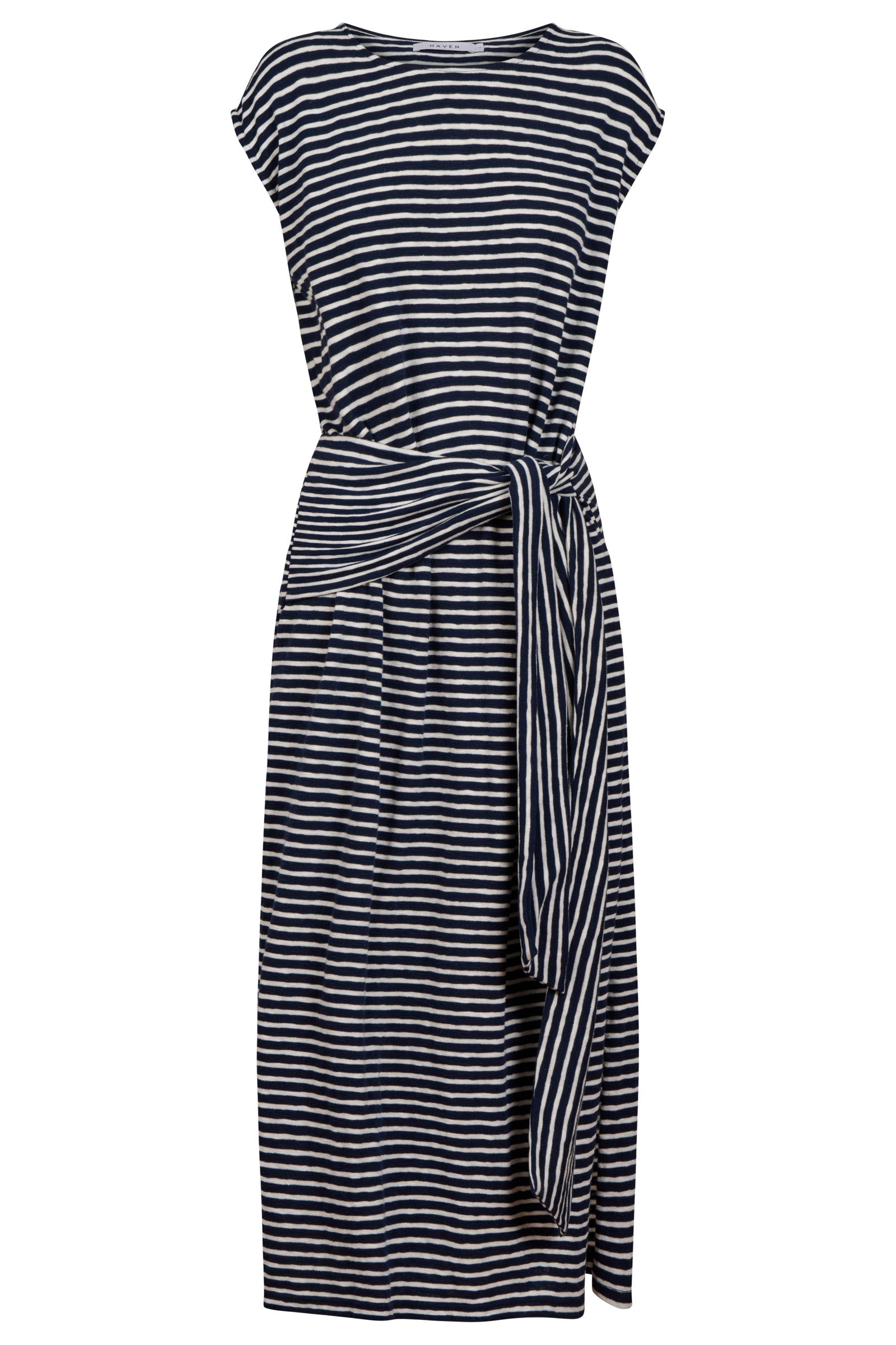 Tropea Stripe Tie Dress - Navy