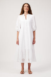 Larissa Broderie Maxi Dress - White