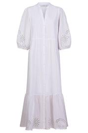 Larissa Broderie Maxi Dress - White