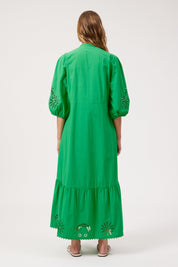 Larissa Broderie Maxi Dress - Green