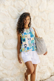 Larissa Broderie Short - White