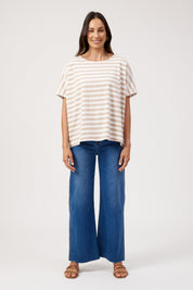 Kos Stripe Tshirt - Sand