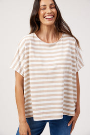 Kos Stripe Tshirt - Sand