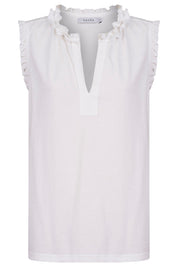 Athens Frill Tank - White